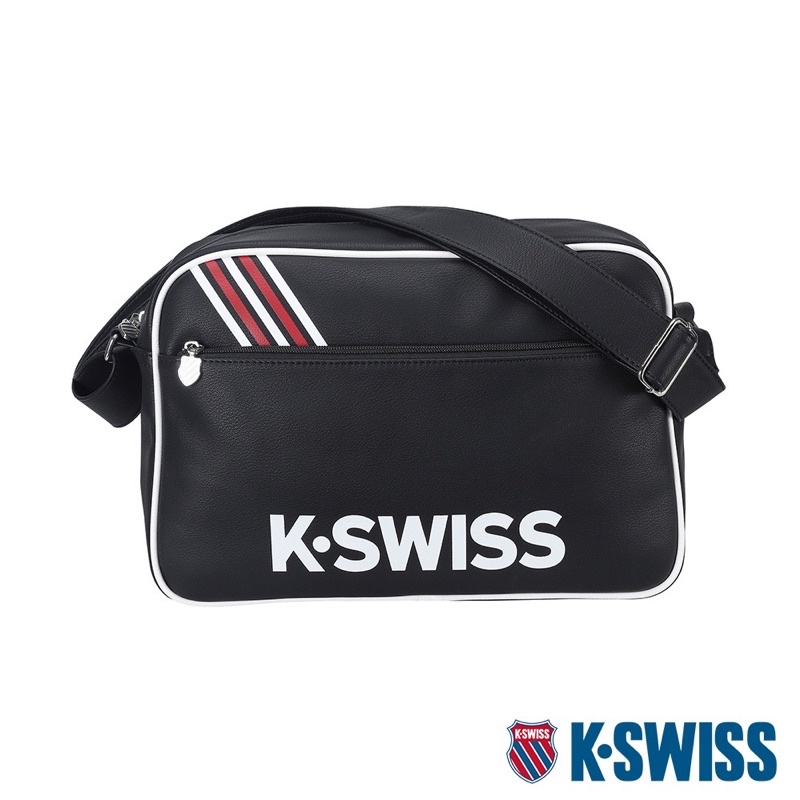 🔥快速寄出🔥 K-SWISS CT LEATHER BAG SMALL 1皮革側背包-黑