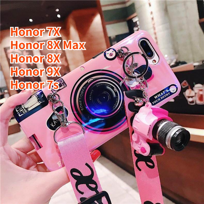 Honor 9X 手機殼 Honor 8X Max Honor 7X Honor 7S Honor 8X 復古相機掛繩外