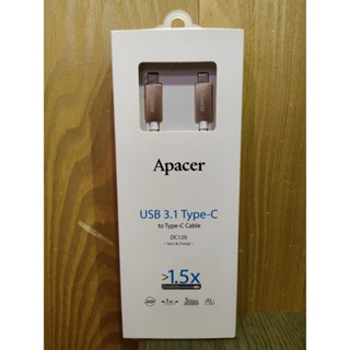 【全新】現貨 快速出貨 Apacer 宇瞻 DC120 USB3.1 Type-C 充電線 傳輸線 快充線 1米 金色