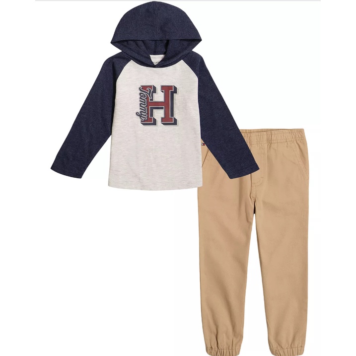 MIABABY 美國童裝 Tommy Hilfiger 小男童連帽上衣+長褲二件組 4T 現貨