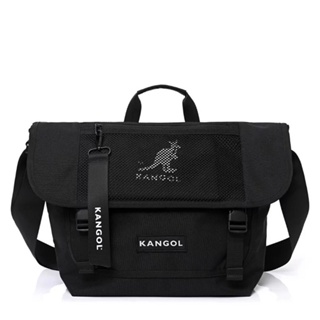 KANGOL 側背包 大容量 郵差包 可放A4 6055300820 黑色