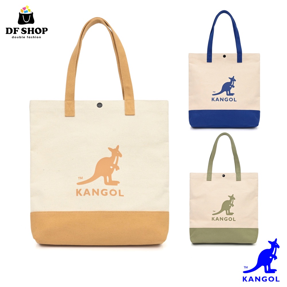 KANGOL 英國袋鼠經典logo撞色托特包 肩背包 手提包 袋鼠包 補習 上課 購物