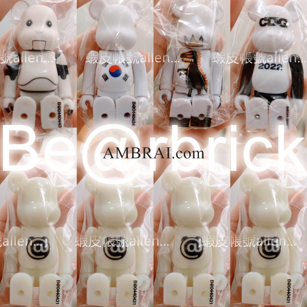 【AMBRAI.con】白色系 Be@rbrick 44代 100% 庫柏力克熊 夜光 字母 白 盲盒 單抽 隱藏 公仔