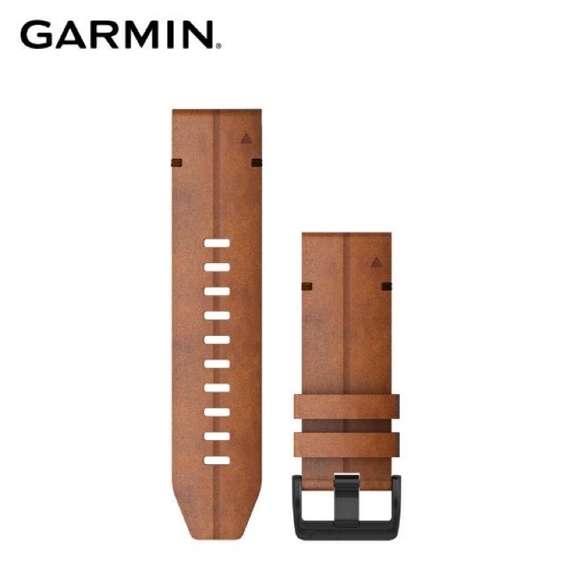 原廠 Garmin 26mm QUICKFIT 栗色皮革錶帶(裸裝）