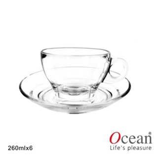 【Ocean】可啡美式拿鐵杯盤組 260ml （不含底盤） 咖啡杯 沙拉杯 甜點杯 玻璃杯