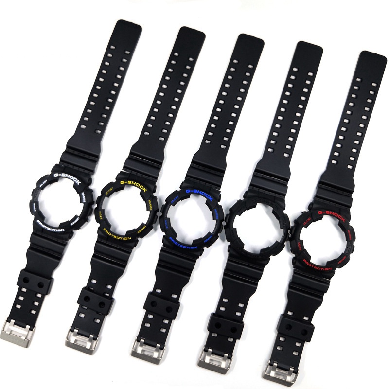 24小時出貨=運動 矽膠 金屬 可調整適配卡西歐G SHOCK GA110/100 套裝連錶殼一件式手錶錶帶男女運動款