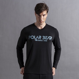 【POLAR BEAR】男V領印花T恤-19T23