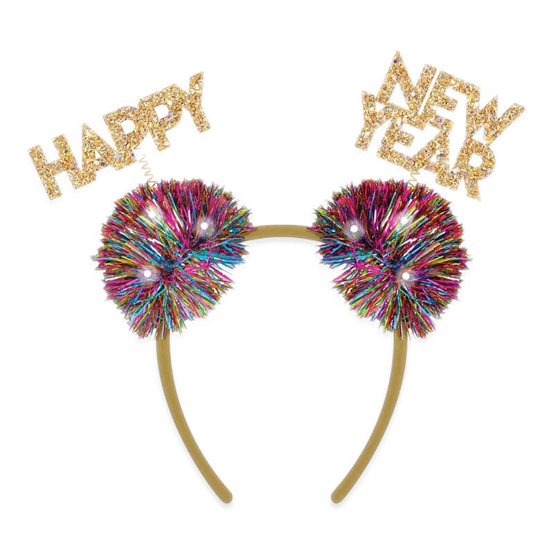 派對城 現貨【發光華麗髮箍1入-New Year】 歐美派對 派對裝飾 穿戴 派對帽 新年 跨年 尾牙 派對佈置 拍攝道