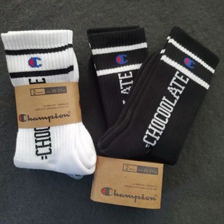Champion Socks 黑白條紋長襪 厚底 男女款運動襪 長襪 棉襪 襪 毛巾底襪子