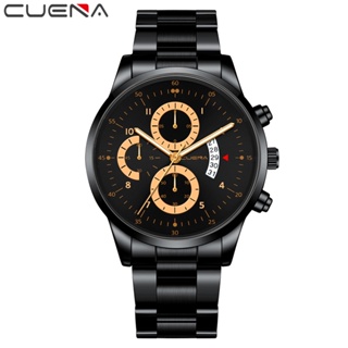 Cuena 男士手錶原裝品牌簡約商務運動模擬石英不銹鋼防水 852 S
