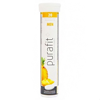 德國 Purafit 柏尹芙 發泡錠 鋅+B群 鳳梨 男性專用 20錠 (PR012) 可搭配40℃以下的溫水