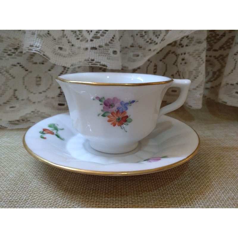 1890~1920s 稀有古董件 皇家哥本哈根 Royal Copenhagen 瓷器/手繪 花卉 描金/茶杯杯盤組