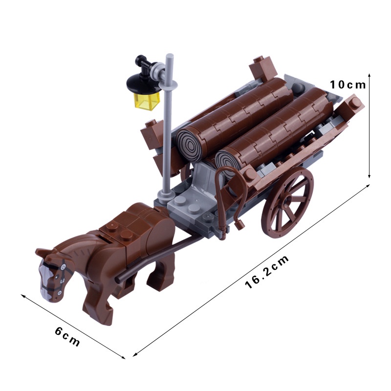 【台中老頑童玩具屋】MOC-77 袋裝積木配件 中古世紀城堡系列 木材運輸車