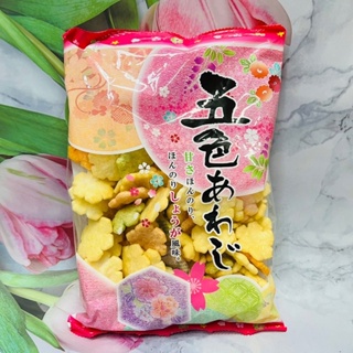 ^大貨台日韓^ 日本 花造型 五色綜合米果 海苔醬油風味 120g 花仙貝