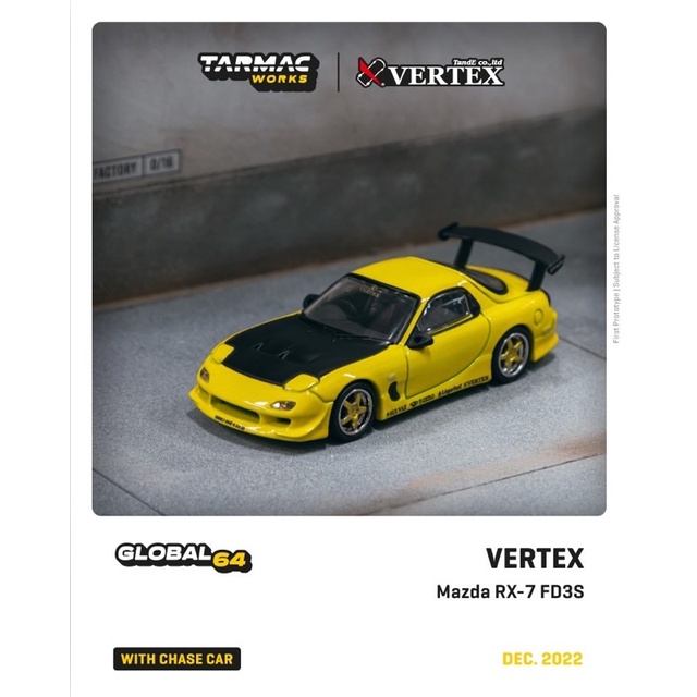 &lt;阿爾法&gt;Tarmac Works VERTEX Mazda RX-7 FD3S Yellow Metallic