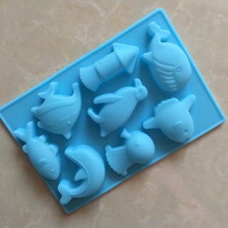 海洋動物矽膠模具 8連矽膠模具 矽膠模 巧克力模 巧克力模具 布丁模 皂模 手工皂模 蛋糕模 乳酪模 烘焙工具 模具