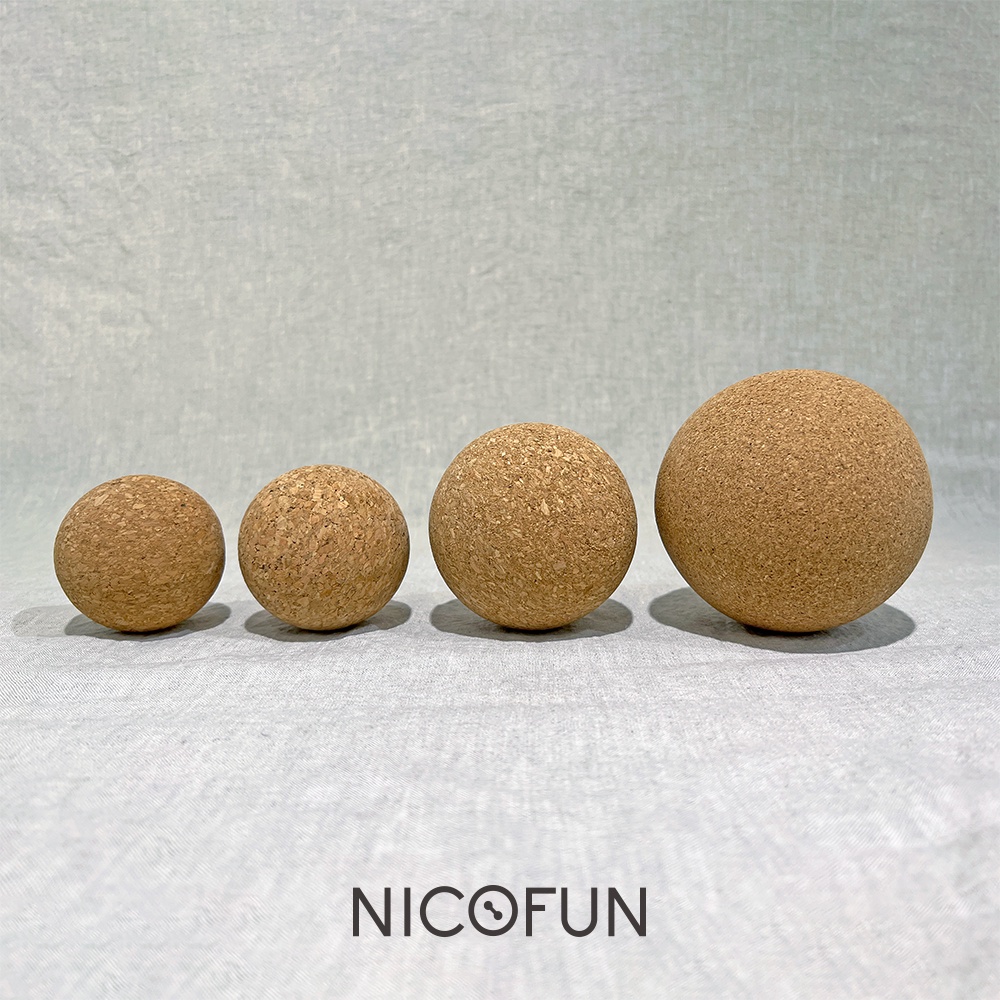【NicoFun 愛定做】4~10cm 瑜珈球 天然軟木 按摩球 筋膜球 口袋筋膜球 軟球 遊戲球 握力球 穴位點按壓