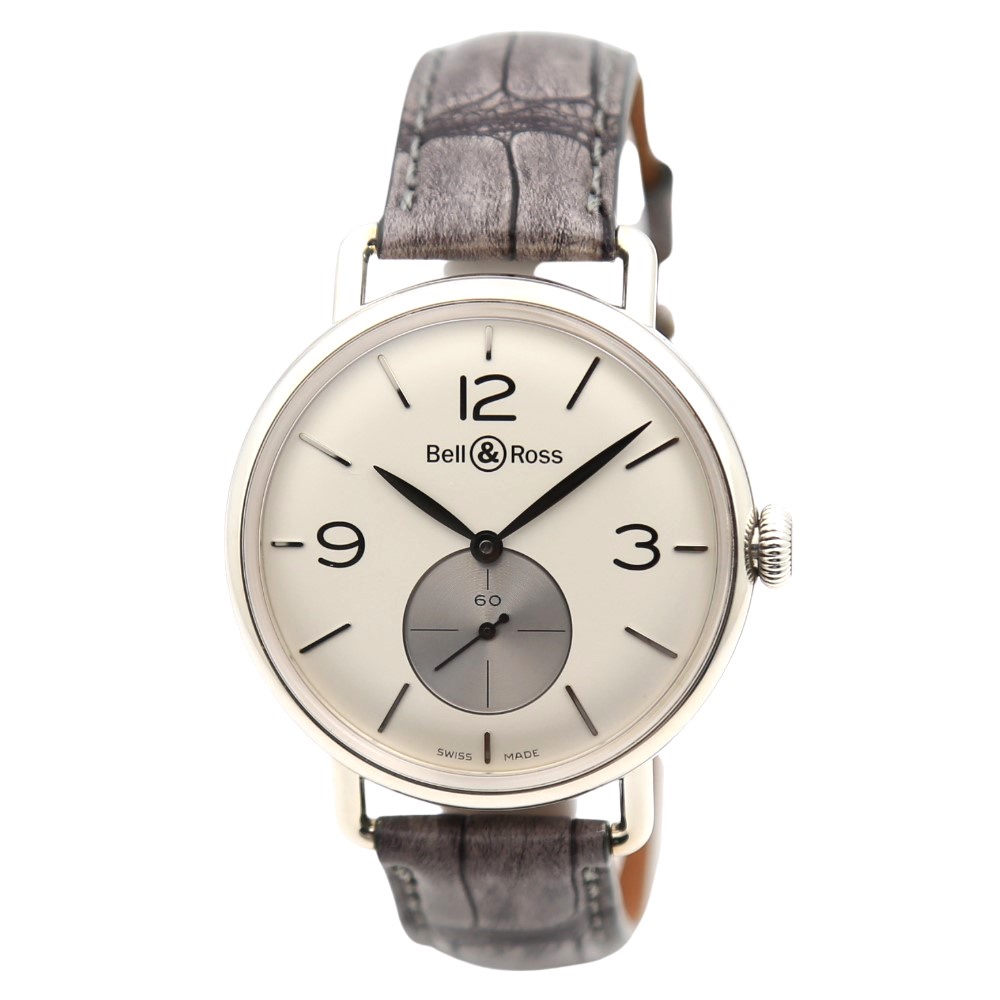 BELL &amp; ROSS WW1 ARGENTIUM RUTHENIUM BRWW1-ME-AG-OP/SCR 41mm