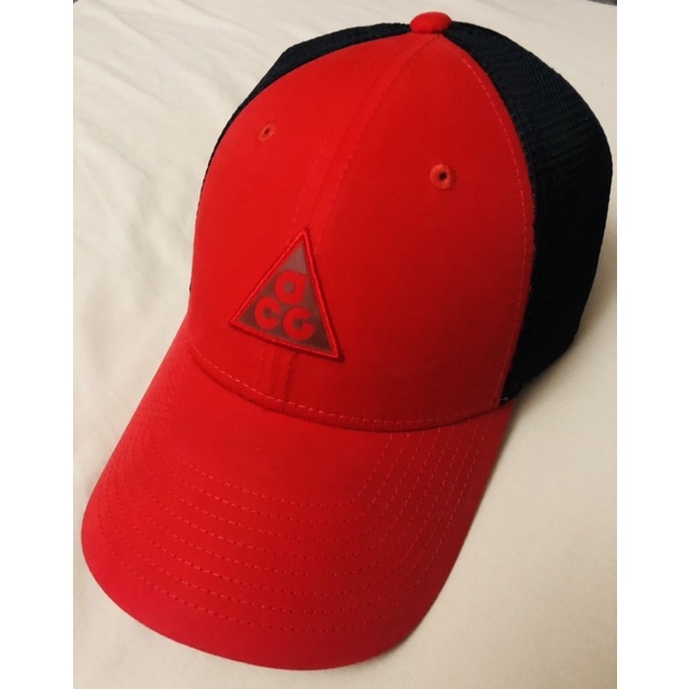 Nike ACG 黑紅 Logo 卡車帽 Cap 休閒帽 Free Size 網帽