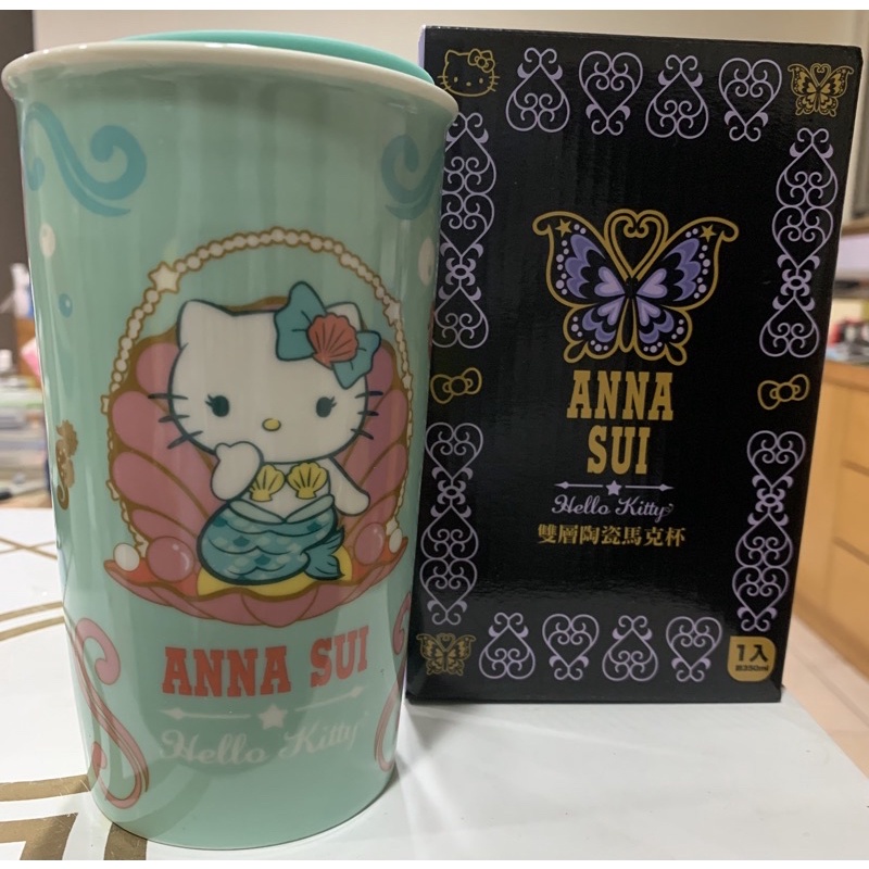 Anna Sui &amp; Hello Kitty雙層陶瓷馬克杯(美人魚款）