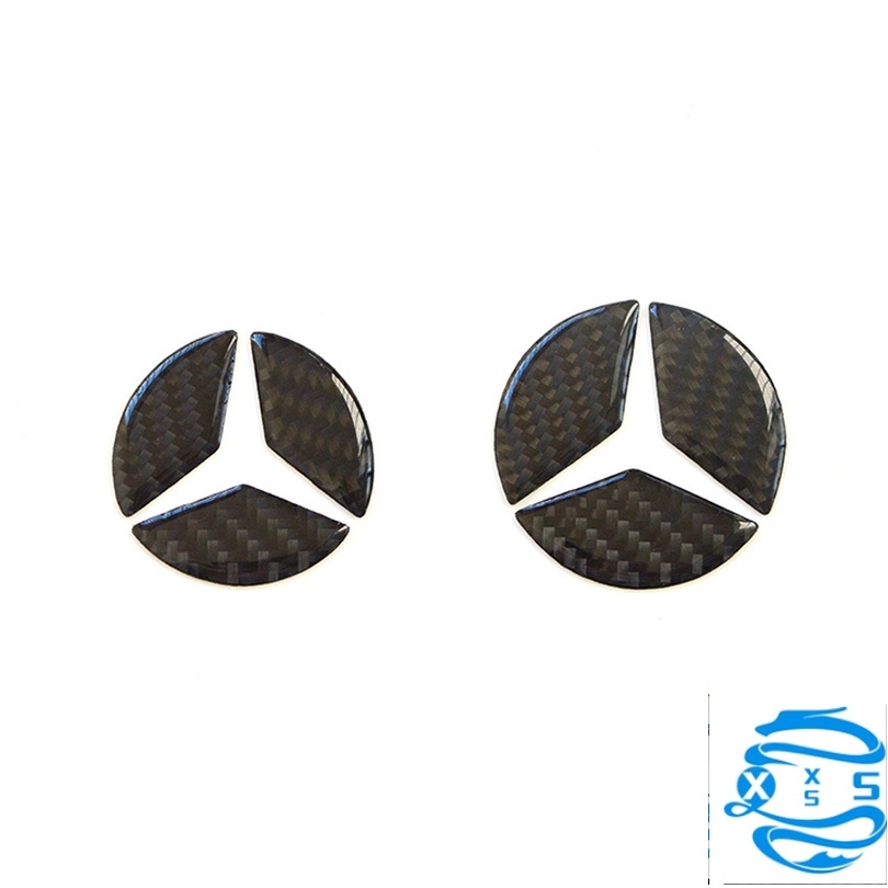 BENZ 賓士 【快速出貨】Mercedes Benz 賓士W205 w222 CLA250碳纖維方向盤車標貼CLA M