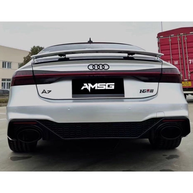 奧迪 Audi A7 C8 改RS7 後保桿 後下巴 尾飾管 全新