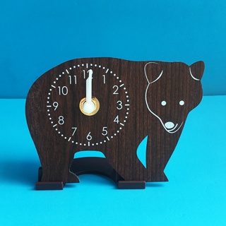 日本帶回 北極熊造型 桌面時鐘 仿木設計 桌面擺飾 擺件 時鐘 嬉品