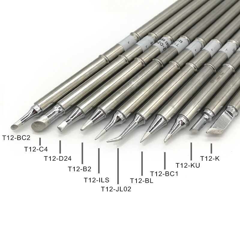 T12烙鐵頭10支套裝電烙鐵咀尖T12系列適用於焊接返修臺FX-951