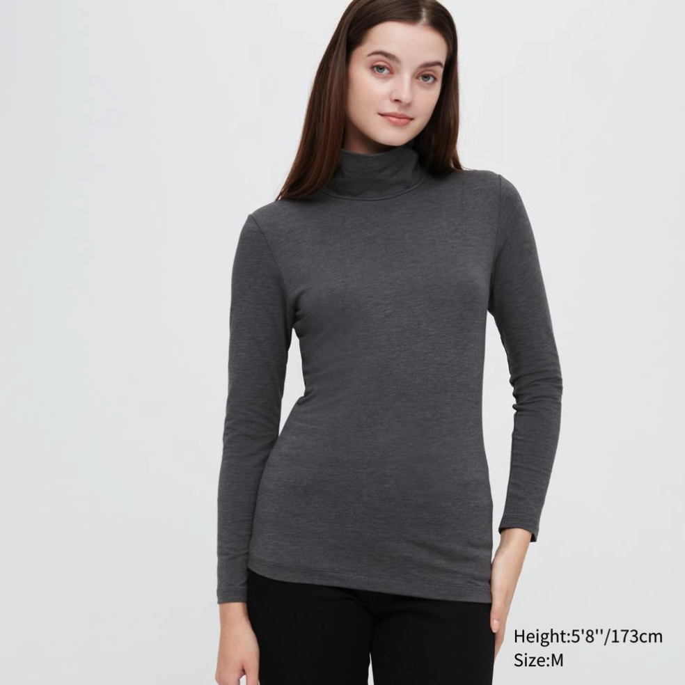 [八成新-Uniqlo] 女裝 HEATTECH 棉質 EXTRA WARM極暖高領T恤 size S