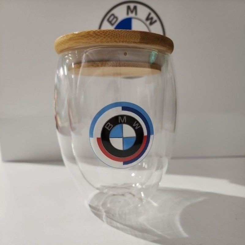 Bmw 50週年logo 雙層玻璃杯