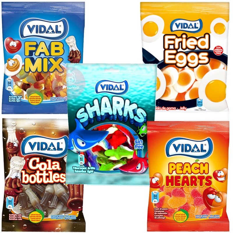 Vidal 西班牙 水果軟糖 QQ軟糖 鯊魚 愛心 荷包蛋 可樂瓶 水果軟糖 兒童軟糖 寶寶零食 5615