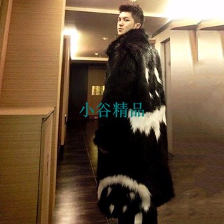 【小谷優選】冬款上新，2022冬季新款長款皮草大衣男仿狐貍毛GD惡魔加厚大尺碼風衣青年男裝