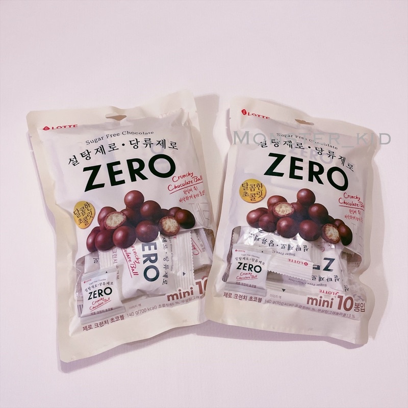 【monster_kid】韓國代購！現貨商品 已追加Lotte 樂天 ZERO 零卡巧克力球 一袋140g 分享包