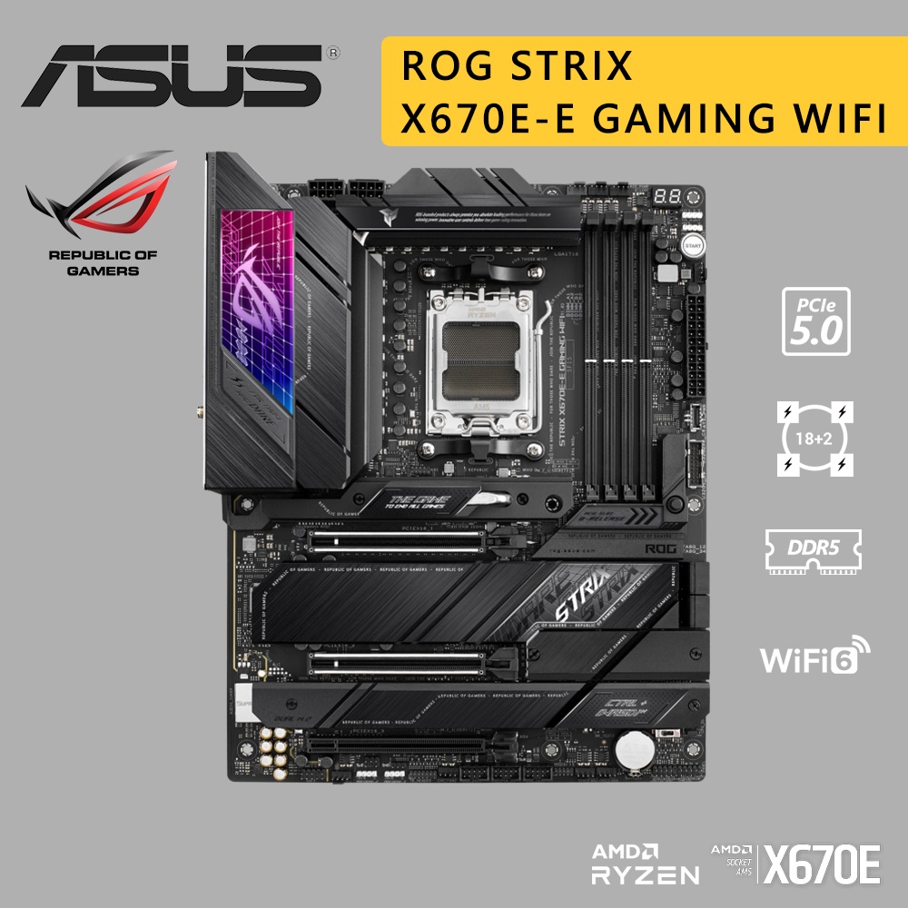 ASUS 華碩 ROG STRIX X670E-E GAMING WIFI ATX AM5 D5 DDR5 主機板