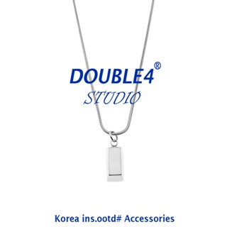 【DOUBLE4】韓國 金塊造型 項鍊 蛇骨 男女 韓系 鈦鋼 男項鍊 短項鍊 【C42】