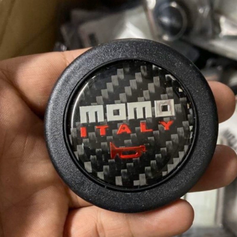 外壓式MOMO碳纖維改裝方向盤用喇叭按鈕喇叭蓋