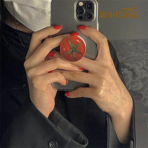 ✨可爱卡通手機氣囊支架 手機支架 韓國ins風小紅書同手機伸縮氣囊支架個性番茄橘子支架旋轉