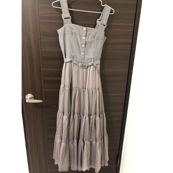 redyazel 紫灰色吊帶紗裙