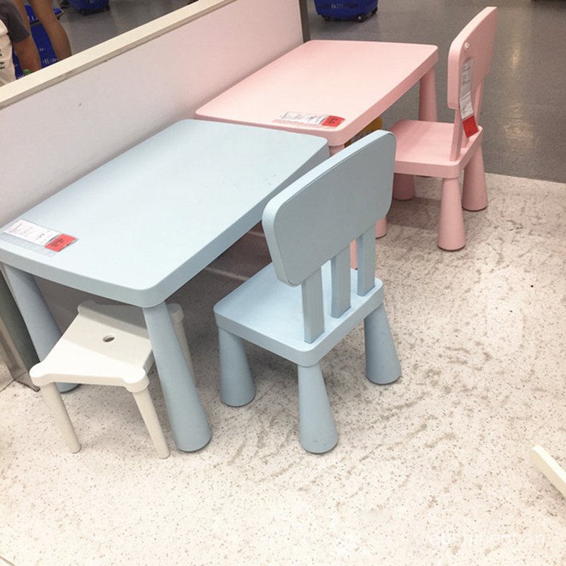 宜家兒童桌椅套裝幼兒園桌椅寶寶學習桌家用寫字桌玩具桌塑料桌 K3KR