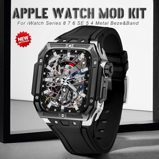 Apple Watch 8 7 6 SE 5 4 DIY Mod 套件 iWatch 系列 44MM 45MM 橡膠錶帶