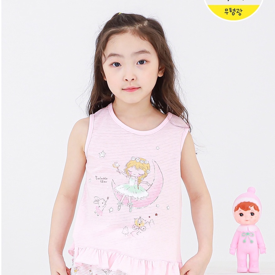 【ppippilong】2022新款 韓國童裝 兒童睡衣 無袖睡衣 兒童居家服 套裝 純棉睡衣 兒童上衣 220P