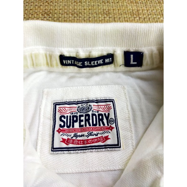 英國品牌 Superdry 白色經典Polo衫 M號 L號