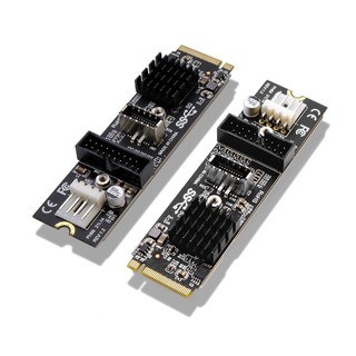 EZDIY-FAB M.2 NGFF轉USB 5Gbps擴充卡 轉接卡Type-E前置+USB3.0 20PIN前置IO