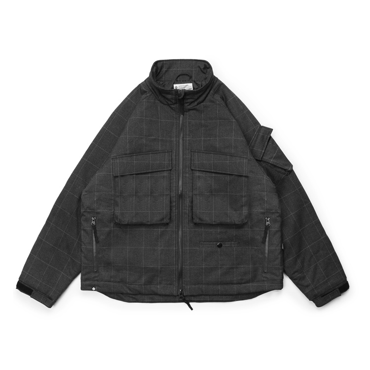 [B-SIDE]URBAN PLAID JACKET 寬版格紋鋪棉大口袋防寒外套