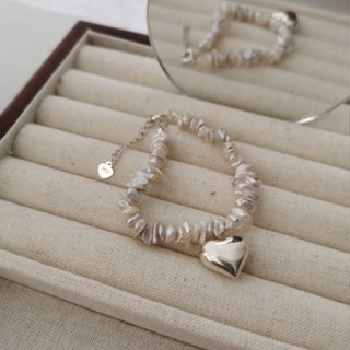 (現貨)PEARL BUBBLE HEART BRACELET 碎珍珠愛心手環