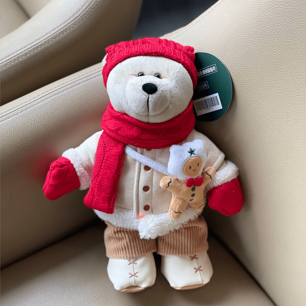 Starbucks官方正品！星巴克2022聖誕節冬日暖暖毛絨小熊玩具玩偶公仔