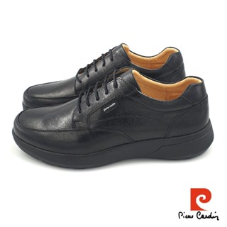 【MEI LAN】皮爾卡登 Pierre Cardin 經典時尚 真皮 休閒鞋 氣墊鞋 緩震 止滑 臺灣製 8941 黑