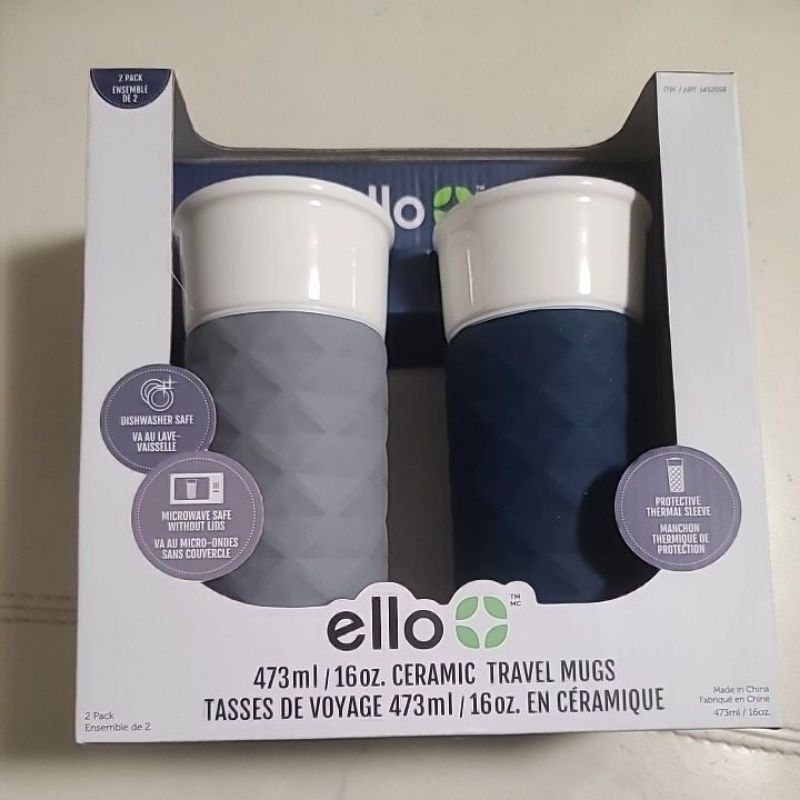 ELLO 陶瓷隨行杯兩件組單個容量 473毫升