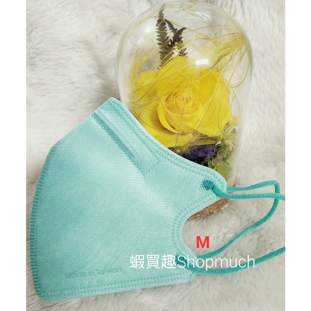 🤘台灣製 福綿《M號》紳士綠 成人3D立體防護口罩(5入/袋)