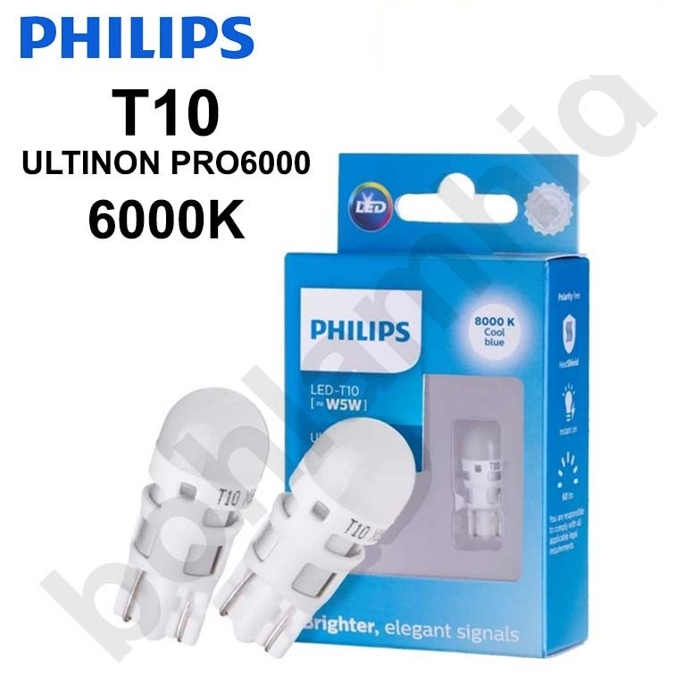 飛利浦 Putih LED 暮光燈 T10 6000K PHILIPS ULTINON PRO6000 W5W LED